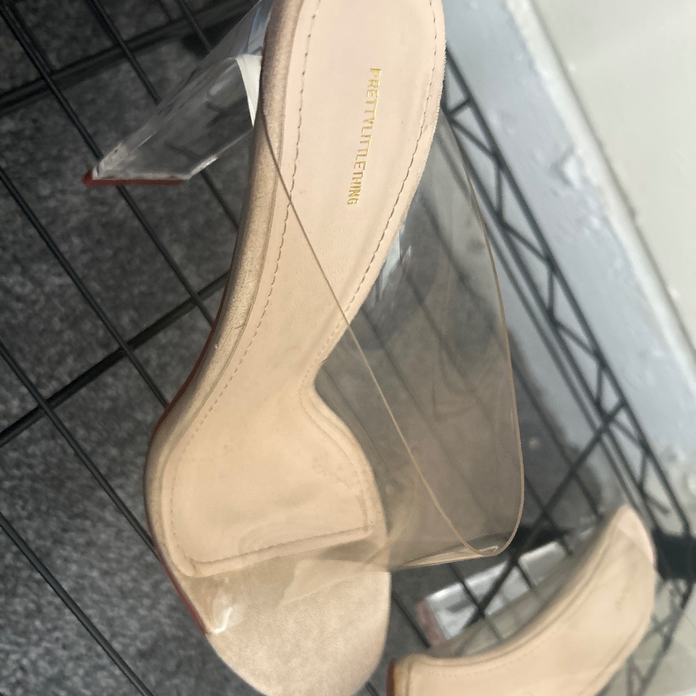 Pretty Little Thing Clear Heels / Chunky Heel